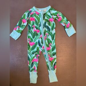 0-3m Little Sleepies Pink Flamingo Zippy
